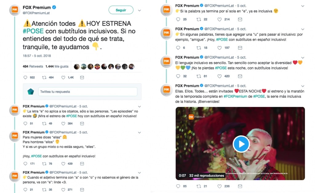 Uso de la «e» inclusiva en FOX