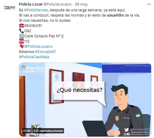 Arroba en la policía local de Castilleja